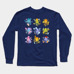 Octopus watercolor collection Long Sleeve T-Shirt